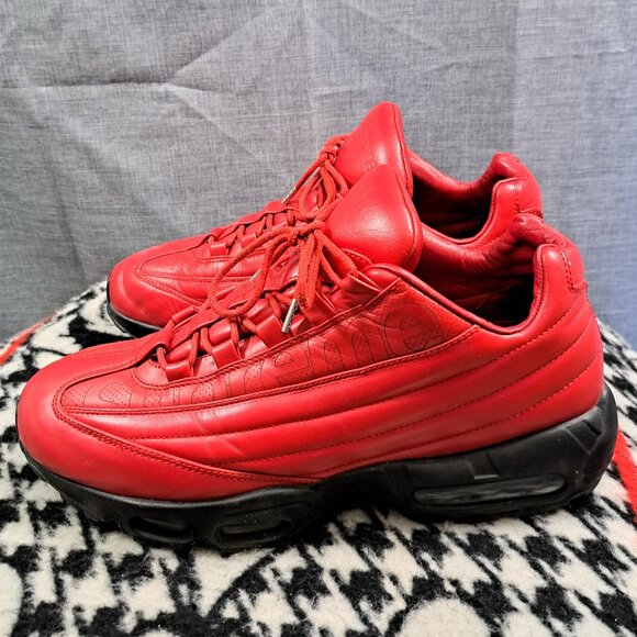 Size 11 Nike Air Max 95 Lux x Supreme Gym Red Men's Shoe Sneaker Italy